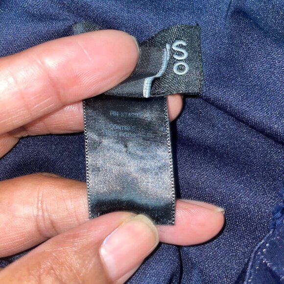 Enfocus Studio Navy Blue Rosette Bodice Sleeveless Chiffon Skirt Dress Size 10 - Picture 8 of 9